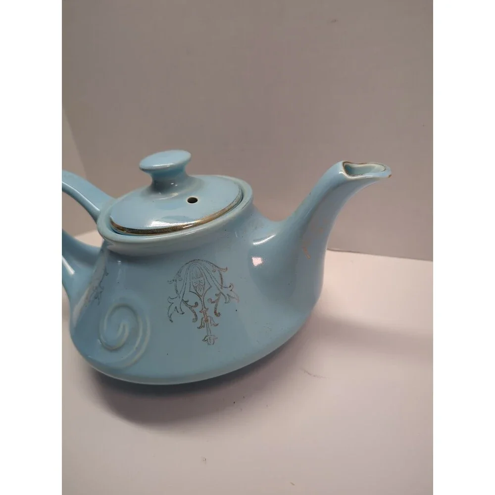 Vintage Pearl China Company Aladdin Lamp Tea Pot Robbins Egg Blue